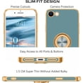 thumbnail image 2 of iPhone SE 2022 Case, iPhone SE 2020 Case, iPhone 8 Case, iPhone 7 Case with 360° Rotatable Ring Holder Slim Soft Shockproof Protective Phone Cover for iPhone SE 3rd/2nd Gen/8/7 4.7", Grey, 2 of 17