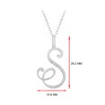 thumbnail image 2 of Drop Style Initial&nbsp;"S" Alphabet Letter Pendant Necklace Round Natural Diamond In 10K White Gold (0.13 Carat, I-J Color, I2-I3 Clarity), 2 of 5