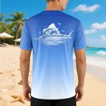 thumbnail image 2 of FINALGANG Mens Casual Print Gradient T Shirt Short Sleeve Crewneck Quick Dry Performance Athletic Tee For Beach Summer Fishing Sky Blue XXL, 2 of 5