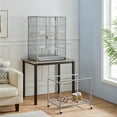 thumbnail image 6 of Alden Design 54" Metal Rolling Bird Cage with Detachable Stand, Light Gray, 6 of 10