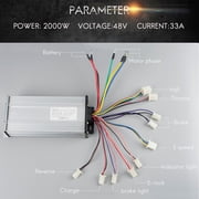 Electric Brushless DC Motor Kit, 48V 2000W High Speed Motor 4300RPM , with 15 Mosfet 33A BLDC Controller, Battery Display LCD Throttle, Electric Scooter Motorcycle Dirt Bike Mid Drive Motor
