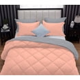 thumbnail image 6 of D.N.G. BEDDINGS 3 Piece Luxury Reversible Diamond Pattern Comforter Set Premium Super Soft, All Season 800 TC, 100% Egyptian Cotton Full/Queen Size Peach-Silver Color, 6 of 7