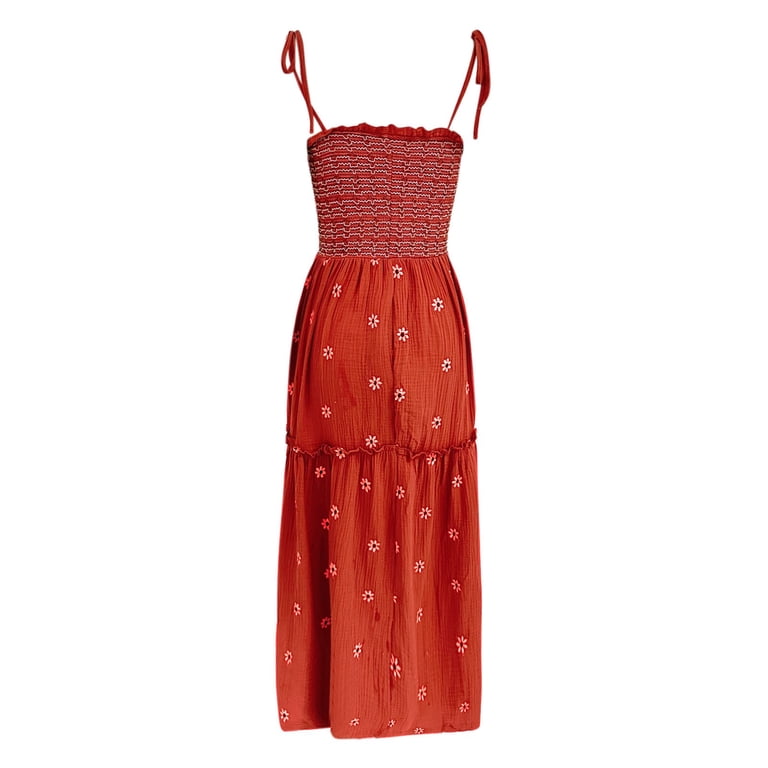 Women Fashion Comfortable Sleeveless Sunflower Embroidered A Line Swing  Dress Knee Length Summer Dresses Summer Dresses for Women plus Casual  Summer Clothes for Women Summer Dresses for Work Long - Walmart.com