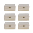 thumbnail image 1 of 6pcs Unfinished Plain Wooden Wood Jewelry Storage Box Case DIY Keepsake Gift, 1 of 6