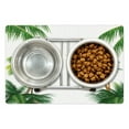 thumbnail image 1 of Tropical Pet Mat for Food and Water, Coconut Palm Tree Nature Paradise Plants Foliage Leaves Digital Illustration, Non-Slip Rubber Mat for Dogs and Cats, 18" X 12", by Ambesonne, 1 of 1