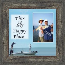 Fishermans Happy Place, Fishing Gifts, Beach, Boating or Fishing Decor, Personalized Picture Frame, 10X10 9724