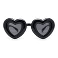 thumbnail image 2 of Womens Bubbly Bloated Round Balloon Heart Plastic Sunglasses All Black, 2 of 4