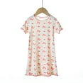 thumbnail image 2 of YTDSCS Kids Toddler Girls Nightgown Pajamas Cotton Dresses Sleepwear Crewneck Printed Summer Jammies Long Skirt for 3-10 Years, 2 of 9