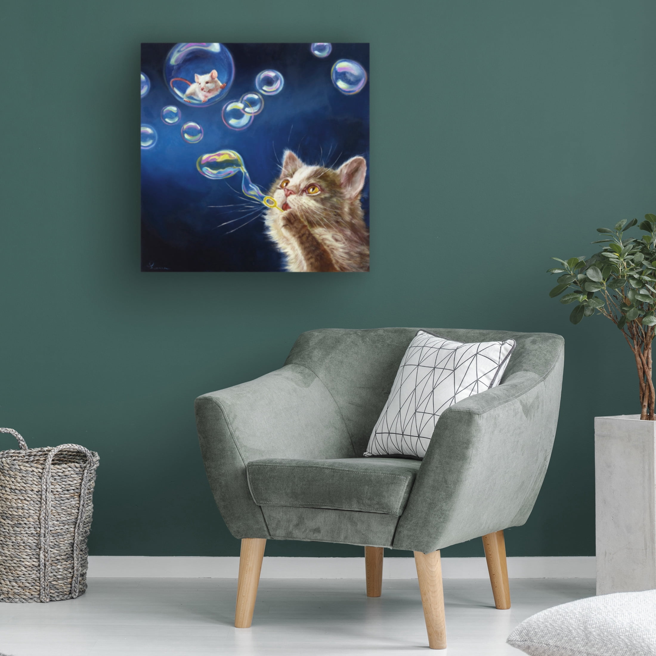 Canvas Wall Art - Lucia Heffernan 'Blowing Bubbles' Wall Art for Living Room, Bedroom, or Office Décor by Trademark Fine Art - 14 x 14 Inches