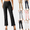 Black, variant on hoksml Women's High-Waisted Straight Leg Pants Stretch Office Trousers for Business Casual, Comfortable Work Pants Solid Color Elastic Waist Dress Pants for Women