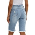 thumbnail image 3 of Niuer Women Fashion Hole Summer Denim Shorts Ladies Camo Short Hot Pants With Pockets Beach Zipper Bermuda Jeans, 3 of 3