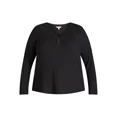 thumbnail image 3 of Terra & Sky Women's Plus Thermal Henley Top, Available in 1 and 2-Pack, Sizes 0X-5X, 3 of 4