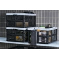 thumbnail image 5 of 3-Pack Plastic Collapsible Storage Crates-30L,Foldable Plastic Crates for Storage (Black+Gray), 5 of 8