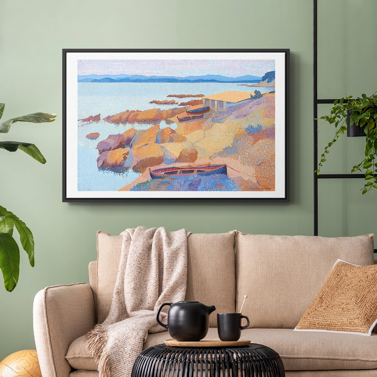 Vintage Landscape-CXXIX By Wexford Home Framed in Black Wood Gallery Wrapped Canvas 27 in. x 41 in.