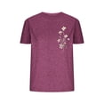 thumbnail image 2 of Aqestyerly T-shirt Blouse d'Été Décontracté à Col Rond Imprimé à Manches Courtes pour Femmes, Haut Quotidien Léger avec Imprimé Élégant, 2 of 6