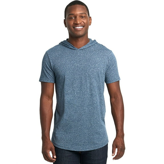 Next Level Mock Twist Short Sleeve Hoodie, 2XL, Indigo