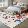 thumbnail image 4 of 5'x7' Area Rugs for Living Room Bedroom, Red Blue Flowers Washable Rug Carpet Runner Indoor Outdoor, Spring Floral Farmhouse Botanical Rustic Non Slip Floor Mats Area Rug for Kitchen, Nursery, 4 of 8
