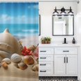 thumbnail image 5 of Seashell On The Beach Door Shower Curtain Seashell On The Beach Bathroom Decor Fabric Polyester Waterproof 12 Pack Hooks, 5 of 7