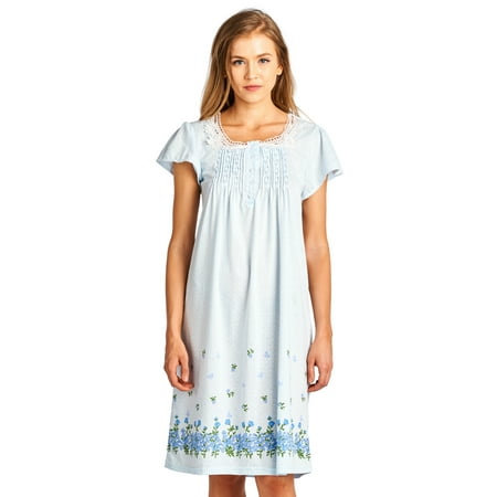 

Casual Nights Women s Flowery Short Sleeve Nightgown