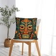 thumbnail image 5 of Hawaiian Tiki Tribal Retro Throw Pillow Covers Decorative Pillowcases for Bed Couch Home Decor Car Sofa 20x20, 5 of 6