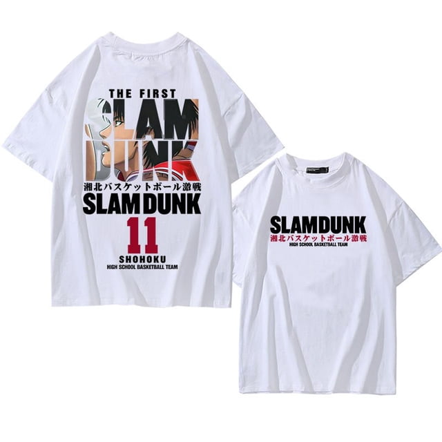 Camiseta de Anime Slam Dunk para hombre, Sakuragi Hanamichi kaade Rukawa, 100% algodón, camisetas de gran tamaño, camisetas informales de Manga corta