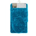 thumbnail image 4 of Mary 3 Piece Bathroom Rug Set, Soft Plush Shaggy Thick Fluffy Microfiber Bath Mat, Countour Rug, Toilet Seat Lid Cover, Non-slip Rubber Back, Floor Mats Water Absorbent, Turquoise, 4 of 5
