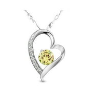 KATGI Overlay Crystal Heart Shape Lover Heart Pendant Necklace