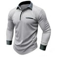 thumbnail image 4 of BLVB Men's Long Sleeve Shirts Casual Loose Athletic Work Business Button down Collared Lightweight Tops Blouse Gray, 4 of 4