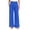 Bright Blue, variant on Women's Casual Pants & Capris, Soft Stretch Smocked with Pockets, Cotton-like Modal for Home/Yoga Exercises, Black and White Stripes,L
