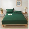 Cotton Bed Linen Single/Queen/King Fitted Bed Sheet Pure Color Fitted