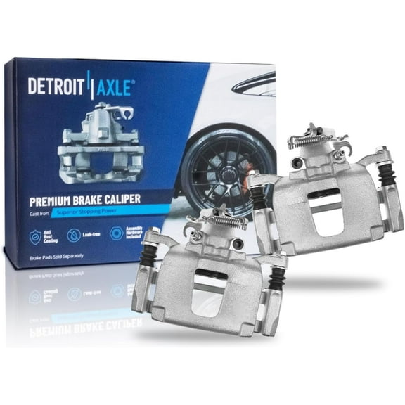 Detroit Axle - 2pc Rear Brake Calipers for Dodge Grand Caravan Chrysler Town & Country Routan Ram C/V [with Heavy Duty Brakes], Brake Calipers with Brackets Replacement