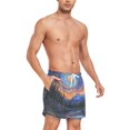 thumbnail image 4 of FORMRS Mens Swim Trunks Mesh Liner Quick Dry Casual Beach Board Shorts with Pockets, Sizes S-2XL, Mountains and Forests, 4 of 9