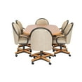 thumbnail image 6 of Caster Chair Company 7-Piece 42x[54/72] Caster Dining Set Wood Edge Laminate Table Top & Wheat Chairs, 6 of 16