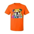 thumbnail image 2 of Wild Bobby Dean Russo Neon Colorful Pug Dog The Bulldog Dog Lover Men Graphic Tee, Orange, XX-Large, 2 of 5