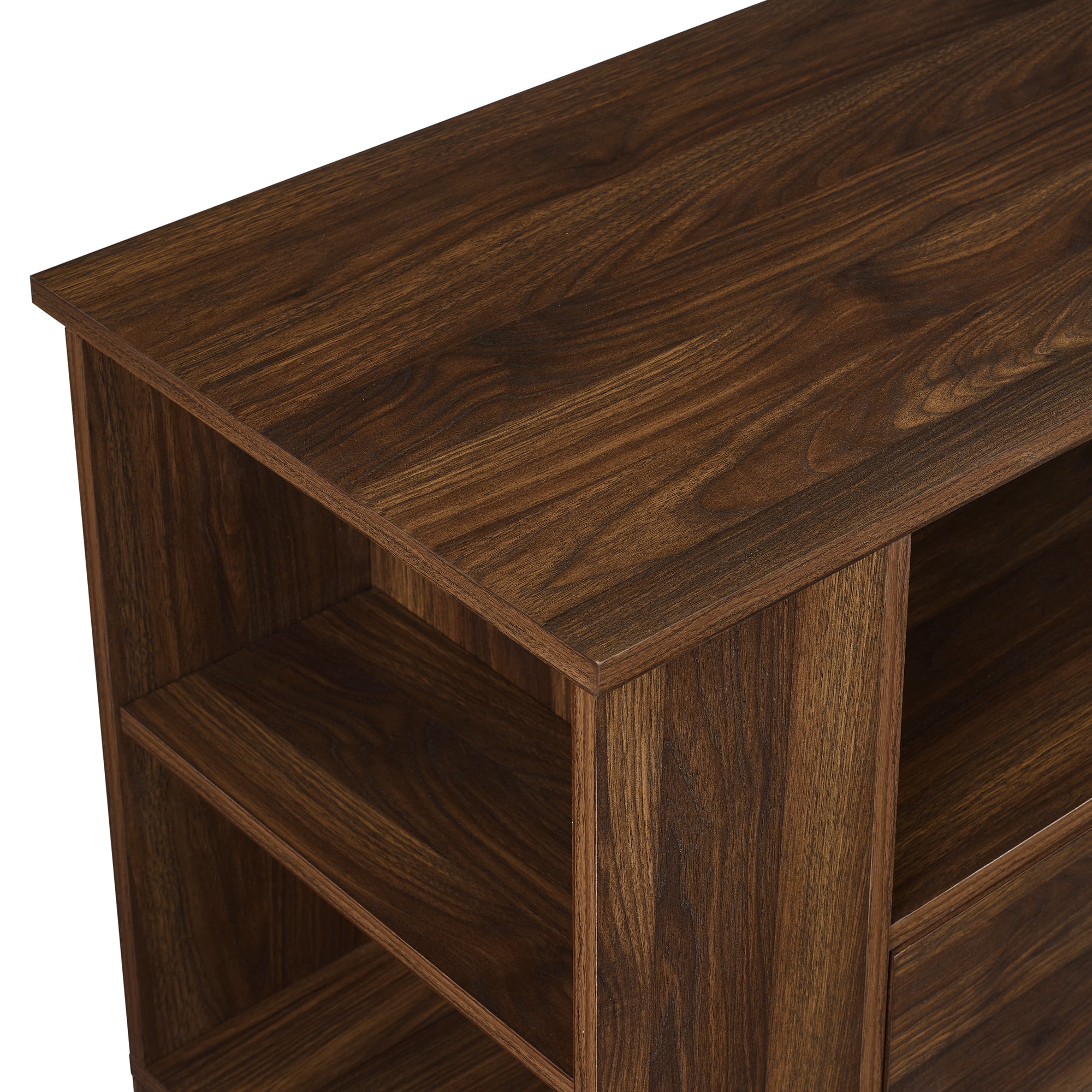 Dark Walnut TV Stand with Adjustable Shelves for TVs up to 65" by Manor Park