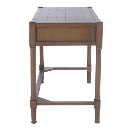 UPC: 0195058018708 | SAFAVIEH Filbert Solid Retro 2-Drawer Writing Desk  Brown
