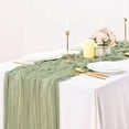 thumbnail image 3 of sunsanly 6 Pack Cheesecloth Table Runners 35x118 Inch Gauze Boho Table Runner Long Sheer Rustic Breathable Lightweight Table Runner for Bridal Shower Wedding Birthday Party Table Decor, 3 of 8