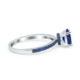thumbnail image 2 of Oval Ring Side Stone Sapphire Simulated Blue Sapphire CZ 925 Sterling Silver Size 5, 2 of 5