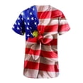 thumbnail image 3 of TIMIFIS Womens Scrub Tops Independence Day Summer American Flag Print Short Sleeve 4th of July Patriotic Working Uniform Nursing Scrub Tops with Pockets - Spring/Summer, 3 of 4