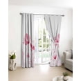 thumbnail image 3 of Pink Spring Floral Blackout Curtains for Bedroom/Living Room, Thermal Insulated Kitchen Curtains, Watercolor Botanical Summer Flower Grommet Darkening Window Treatment Drapes 52"x84"x2, 3 of 8