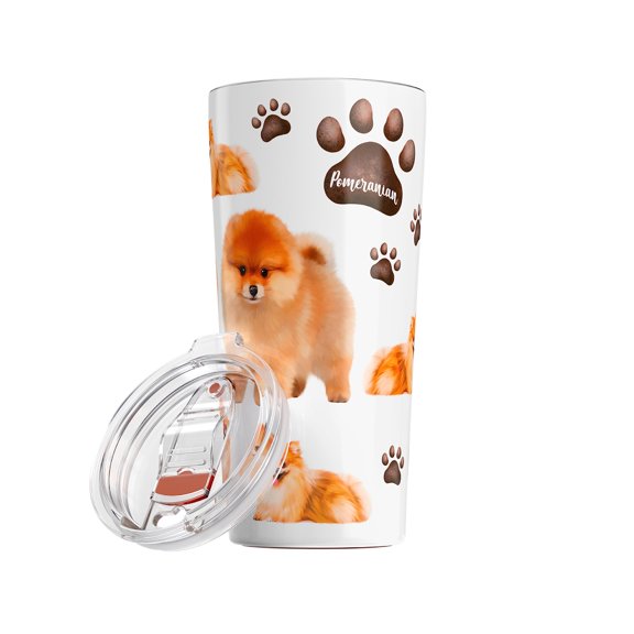 Greenline Goods Pomeranian Insulated Tumbler With Lid 20 oz - Perfect For Dog Moms, Dads, Lovers – Pomeranian Insulated Mug - Tumbler Dog Breed Design - Dishwasher Safe Non-Slip Base - For Pom Parents