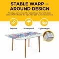 thumbnail image 4 of Blue Pink Hydrangea Table Cloths for 3 Foot Rectangle Tables, Eucalyptus Leaves Grey Plaid Patio Waterproof Elastic Fitted Tablecloths, Washable Rectangular Table Cover for Camping, 4 of 8