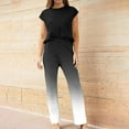 thumbnail image 4 of SDNall Womens Fashionable Casual Sleeveless Front Short Back Long Sleeveless Top And Pants Set, 4 of 9