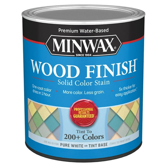 1015192 WD FNSH CLR STN WHT 1QT Minwax Solid Pure White Tint Base Water-Based Penetrating Wood Finish 1 qt (Pack of 4)