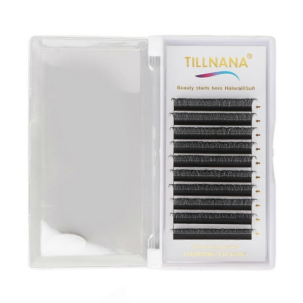 YY Lash Extensions D Curl 0.07mm 13mm D Curl Volume Soft Black 10 Rows Fan False Lashes for Beginners
