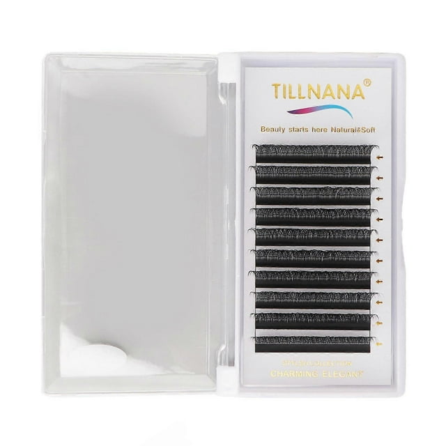 YY Lash Extensions D Curl 0.07mm 13mm D Curl Volume Soft Black 10 Rows Fan False Lashes for Beginners