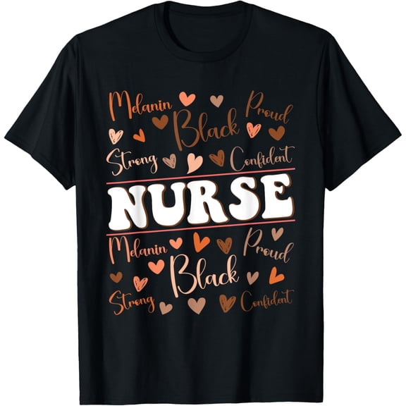 Cute Nurse Black History Month African American Nursing Scru T-Shirt