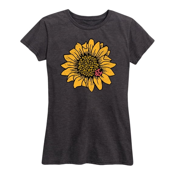 Instant Message - Sunflower Ladybug - Women's Short Sleeve Graphic T-Shirt