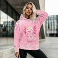 thumbnail image 5 of SCRAWLGOD Cartoon Axolotl Hoddie for Women Graphic Hoodies Pullover Womens Sweatshirt Washable Women Long Sleeve Tops Crewneck Oversized Graphic Hoodies for Women Plus Size S for Biking, 5 of 7