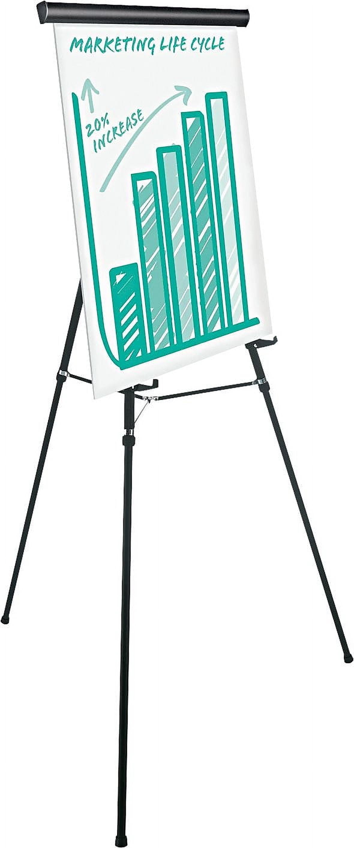 Heavy-Duty Adjustable Presentation Easel 69" Maximum Height, Metal, Black